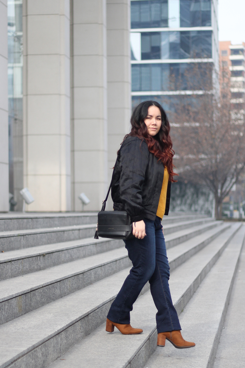 Easy monday outfit using a bomber jacket | Golden Strokes