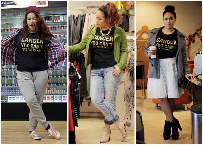 How to: 3 ways to style your #CANCERYOUCANT t-shirt