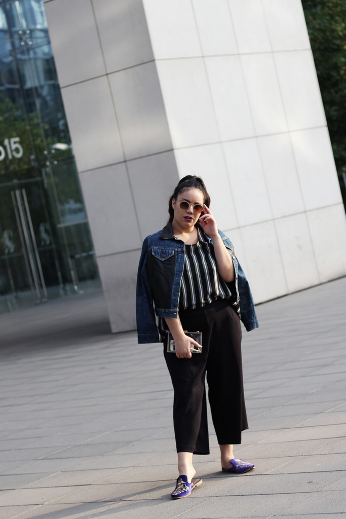 Flat mules and culottes for fall - outfit inspiration - workwear - golden strokes